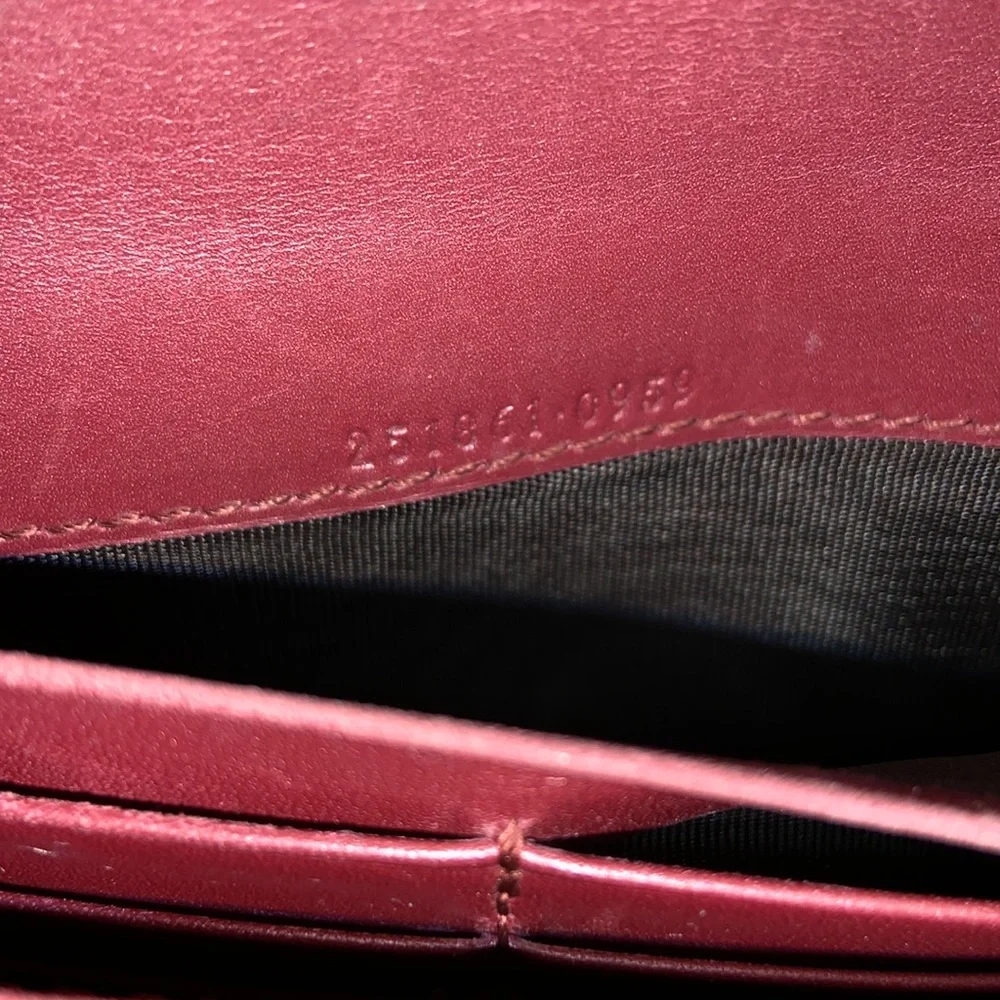 Authentic Gucci Patent Guccisima Heart Continental Flap Wallet (Bordeaux) - Picture 11 of 12